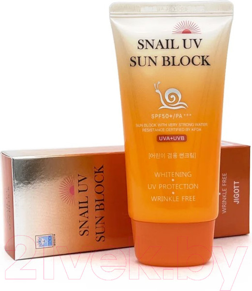 Изображение товара Крем солнцезащитный Jigott Snail Uv Sun Block Cream SPF50+ PA++ (70мл)