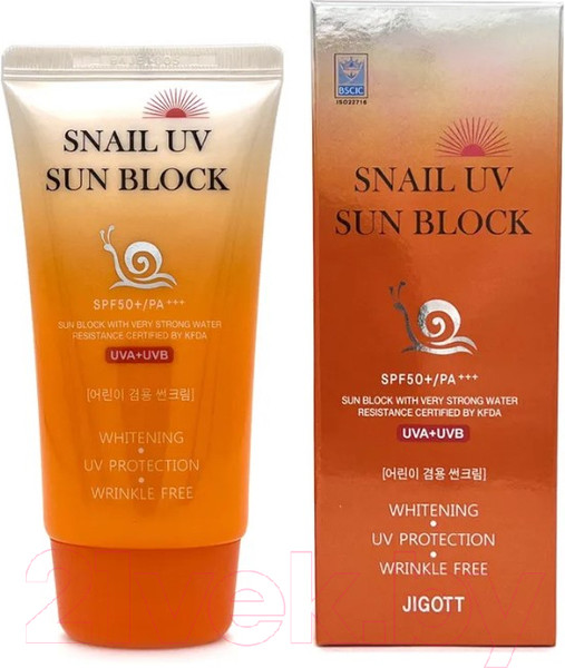 Изображение товара Крем солнцезащитный Jigott Snail Uv Sun Block Cream SPF50+ PA++ (70мл)