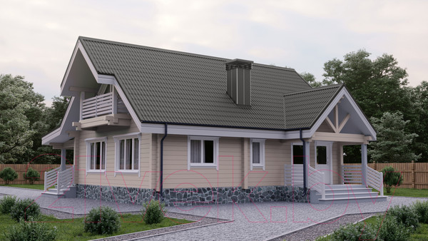 Изображение товара Лист кровельный Onduline P7EA8RU Черепица x5 SR-150 3D (1950x950, серый графит)