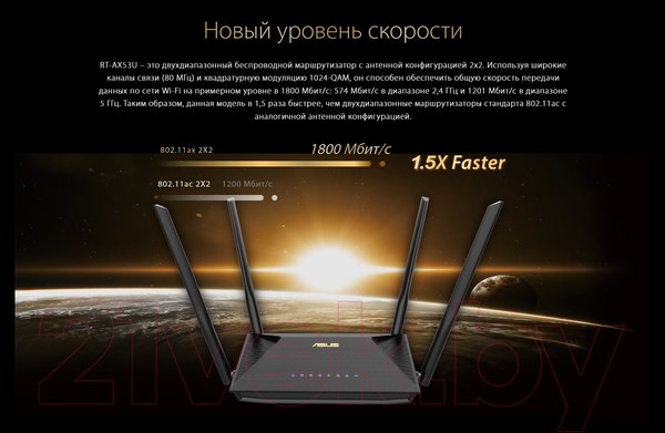 Изображение товара Беспроводная точка доступа Asus RT-AX53U