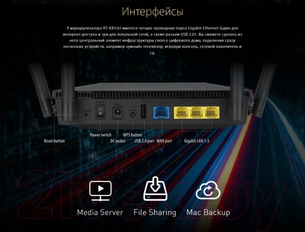 Изображение товара Беспроводная точка доступа Asus RT-AX53U