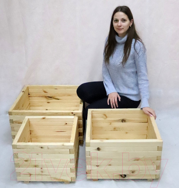 Изображение товара Грядка модульная КомфортПром Натуральная H35x65x65см
