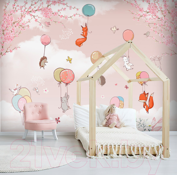 Изображение товара Фотообои листовые Vimala Животные на шарах (270x400)