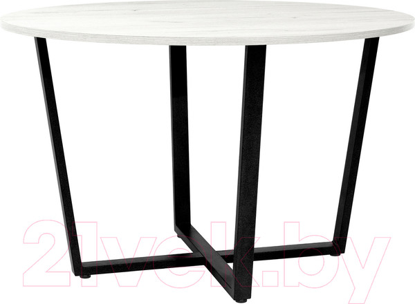Изображение товара Обеденный стол Millwood Лофт Орлеан Л18 D120 (дуб белый Craft/металл черный)