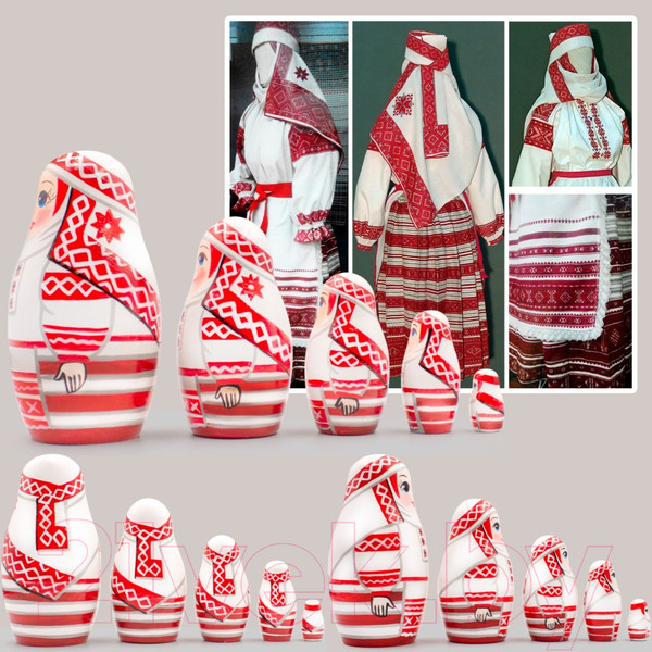 Изображение товара Матрешка сувенирная Брестская Фабрика Сувениров Народные костюмы Беларуси Малоритский строй 5201