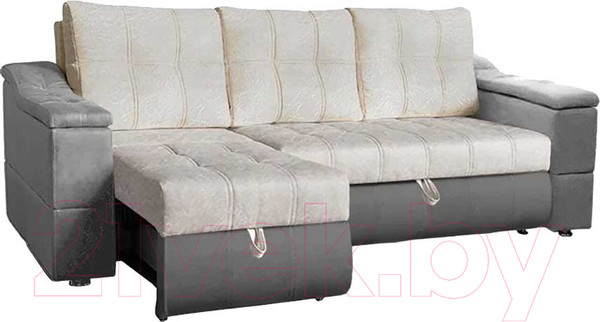 Изображение товара Диван Асмана Камертон-1 трансформер 1.3x0.65 правый (банни 10/бел глессе)