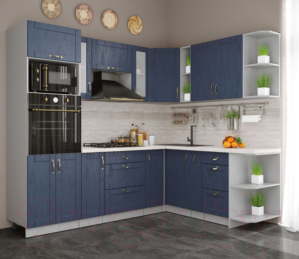 Изображение товара Кухонный гарнитур Интерлиния Мила Крафт 1.88x2.4 правая (дуб королевский)