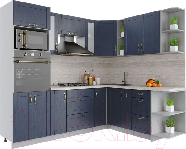 Изображение товара Кухонный гарнитур Интерлиния Мила Крафт 1.88x2.4 правая (дуб королевский)