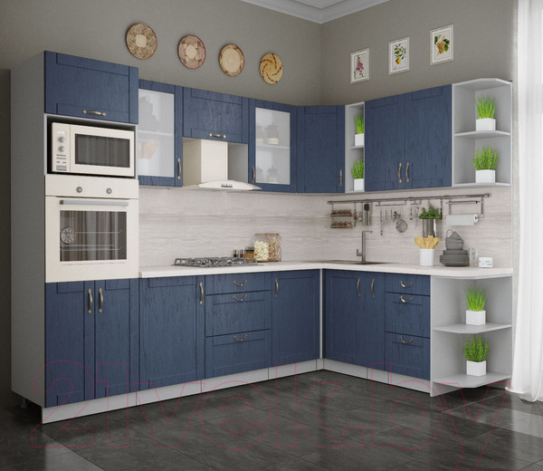 Изображение товара Кухонный гарнитур Интерлиния Мила Крафт 1.88x2.8 правая (дуб королевский)