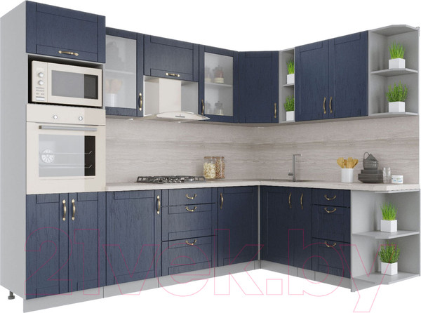 Изображение товара Кухонный гарнитур Интерлиния Мила Крафт 1.88x2.8 правая (дуб королевский)