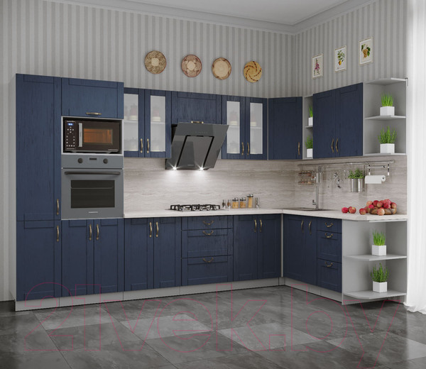 Изображение товара Кухонный гарнитур Интерлиния Мила Крафт 1.88x3.4 правая (дуб королевский)