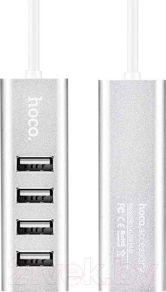 Изображение товара USB-хаб Hoco HB1 (серебристый)