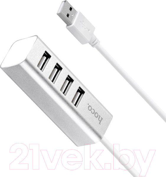 Изображение товара USB-хаб Hoco HB1 (серебристый)