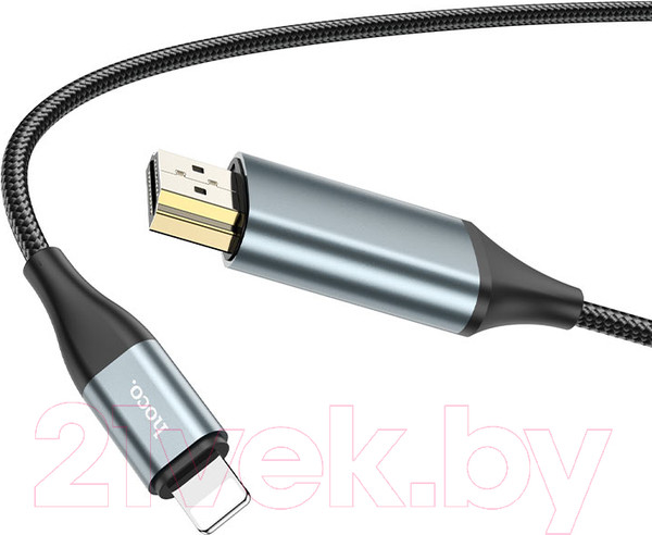 Изображение товара Кабель Hoco UA15 Lightning - HDMI (2м, металлик)