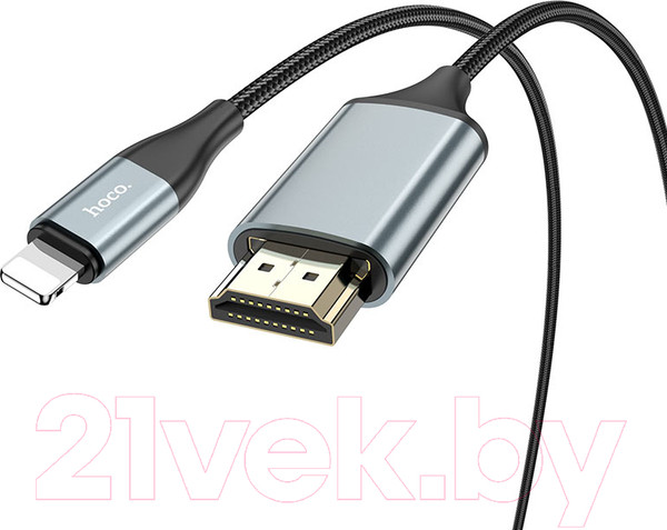 Изображение товара Кабель Hoco UA15 Lightning - HDMI (2м, металлик)