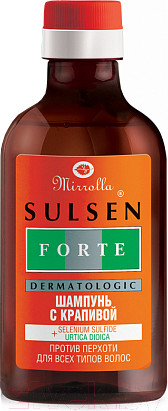 Изображение товара Шампунь для волос Mirrolla Сульсен Форте с крапивой Против перхоти (150мл)