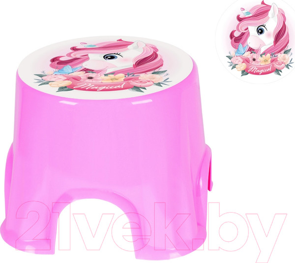 Изображение товара Табурет-подставка Эльфпласт Пенек пони / EP163 (розовый)