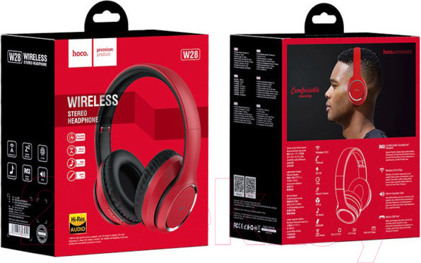 Изображение товара Беспроводные наушники Hoco W28 (красный)