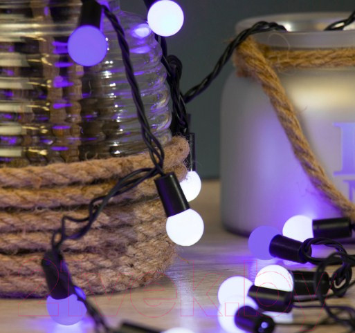 Изображение товара Светодиодная гирлянда Luazon Шарики 1080045 (10м, белый/синий)