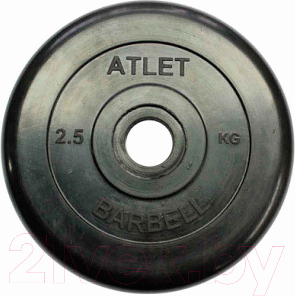 Изображение товара Диск для штанги MB Barbell Atlet d26мм 2.5кг (черный)