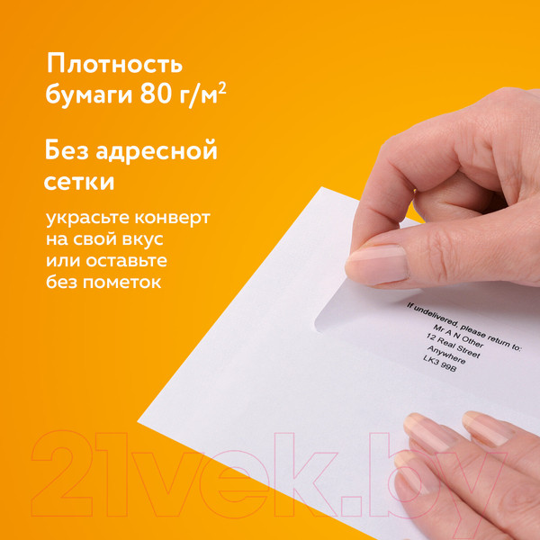 Изображение товара Набор конвертов почтовых Ряжская печатная фабрика Е65 / ш/к-70574 (1000шт)