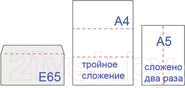 Изображение товара Набор конвертов почтовых Ряжская печатная фабрика Е65 / ш/к-70574 (1000шт)