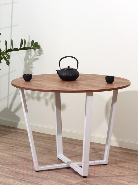 Изображение товара Обеденный стол Millwood Лофт Орлеан Л18 D100 (дуб табачный Craft/металл белый)