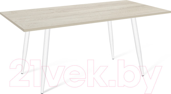 Изображение товара Обеденный стол Sheffilton SHT-TU14/120/80 ЛДСП (белый муар/дуб выбеленный)