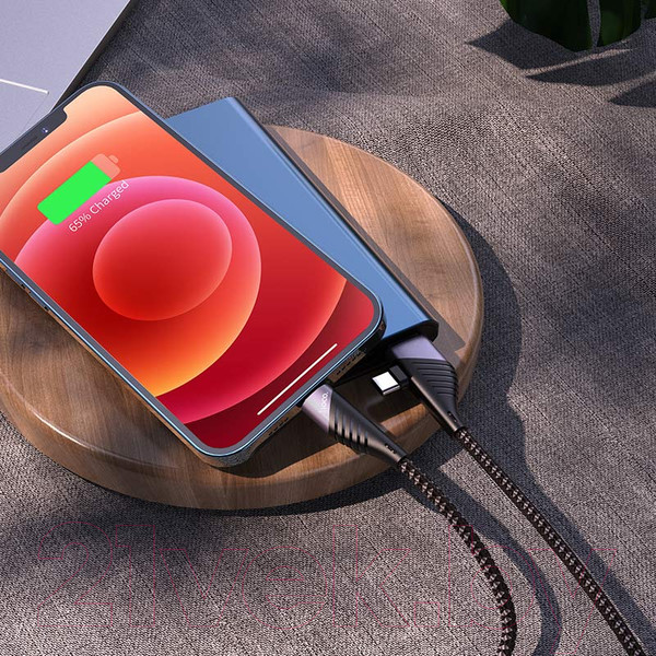 Изображение товара Кабель Hoco U95 2в1 Type-C to Lightning (1.2м, черный)