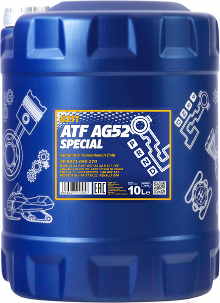 Изображение товара Трансмиссионное масло Mannol ATF AG52 Automatic Special / MN8211-10 (10л)