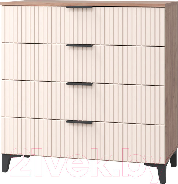 Изображение товара Комод MLK Тоскана 4ящ (дуб табачный/бисквит)