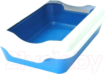 Изображение товара Туалет-лоток Homecat Бюджет с бортиком 37x27x11.5см (синий)