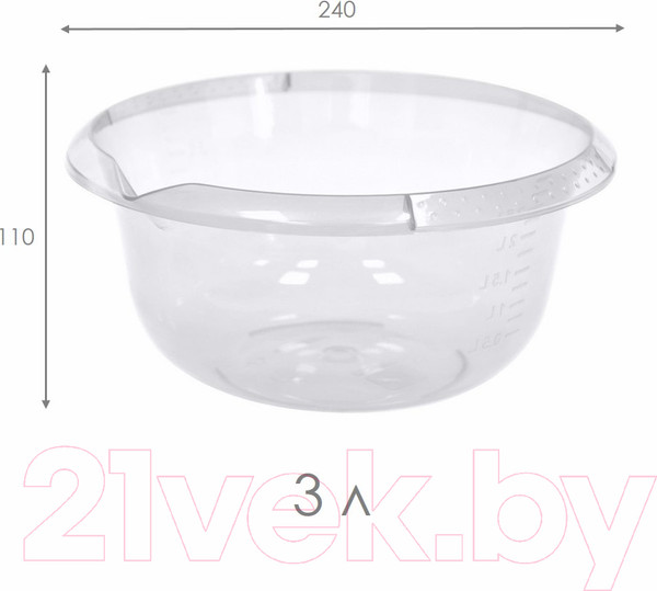 Изображение товара Миска Violet 400300 (3л, прозрачный)