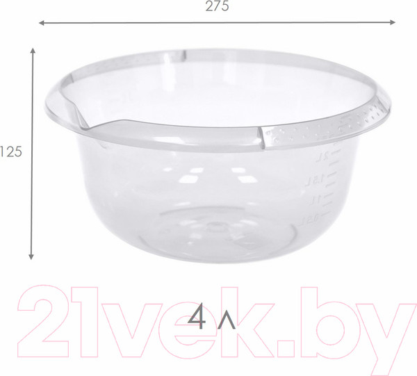 Изображение товара Миска Violet 400400 (4л, прозрачный)