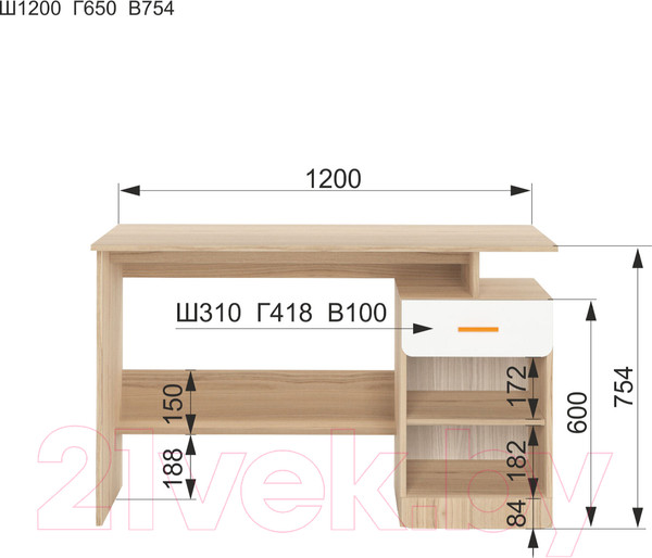 Изображение товара Комплект мебели для спальни Аквилон Кот (туя светлая/белый)