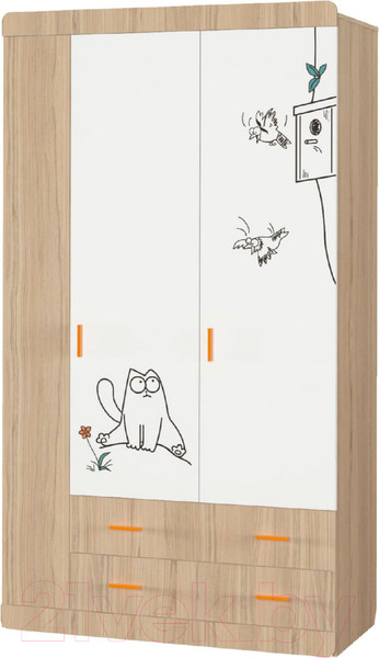 Изображение товара Комплект мебели для спальни Аквилон Кот (туя светлая/белый)