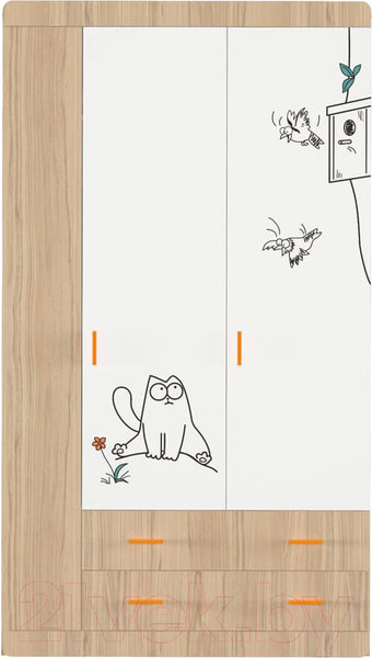 Изображение товара Комплект мебели для спальни Аквилон Кот (туя светлая/белый)