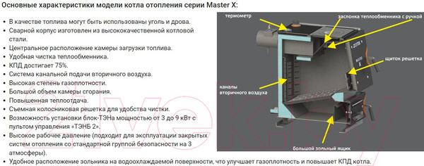 Изображение товара Твердотопливный котел Zota Master-X 12