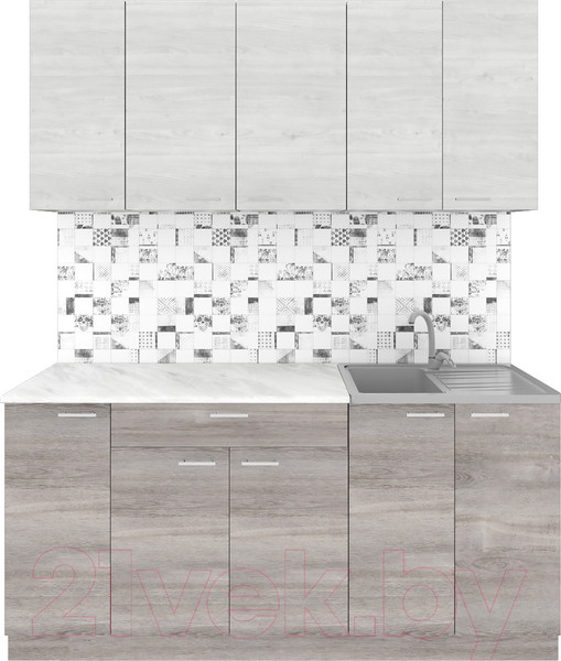 Изображение товара Кухонный гарнитур Агута Альфа 1.7 (дуб пепельный/скандинавское дерево/опал светлый)