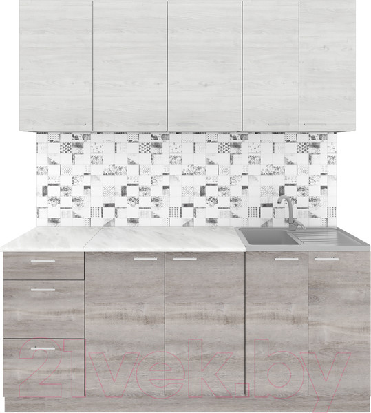 Изображение товара Кухонный гарнитур Агута Альфа 1.8 (дуб пепельный/скандинавское дерево/опал светлый)