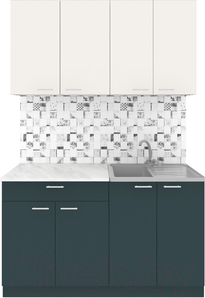 Изображение товара Кухонный гарнитур Агута Альфа 1.4 (бензин/сатин/опал светлый)