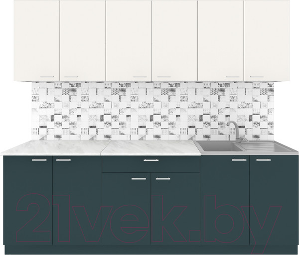 Изображение товара Кухонный гарнитур Агута Альфа 2.4 (бензин/сатин/опал светлый)