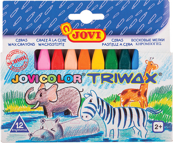 Изображение товара Восковые мелки Jovi Трехгранные / 973/12 (12цв)