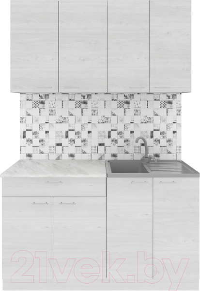 Изображение товара Кухонный гарнитур Агута Альфа 1.4 (скандинавское дерево/скандинавское дерево/опал светлый)