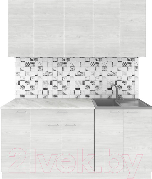 Изображение товара Кухонный гарнитур Агута Альфа 1.7 (скандинавское дерево/скандинавское дерево/опал светлый)