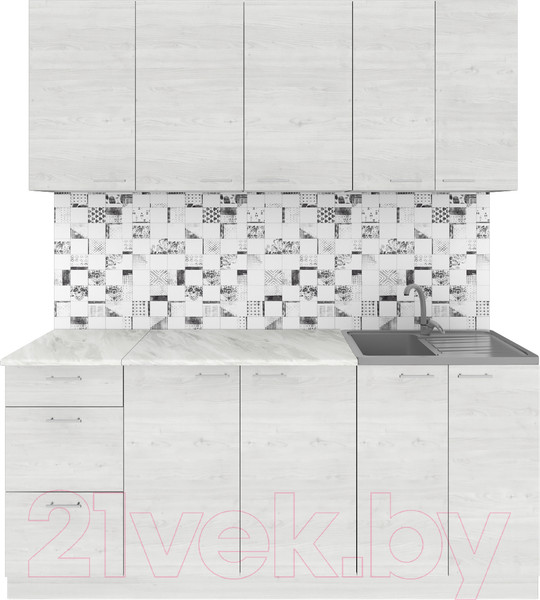 Изображение товара Кухонный гарнитур Агута Альфа 1.8 (скандинавское дерево/скандинавское дерево/опал светлый)