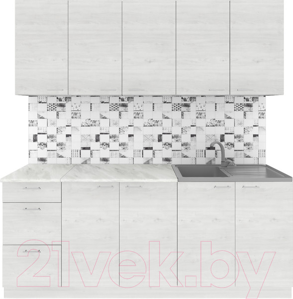 Изображение товара Кухонный гарнитур Агута Альфа 2.0 (скандинавское дерево/скандинавское дерево/опал светлый)