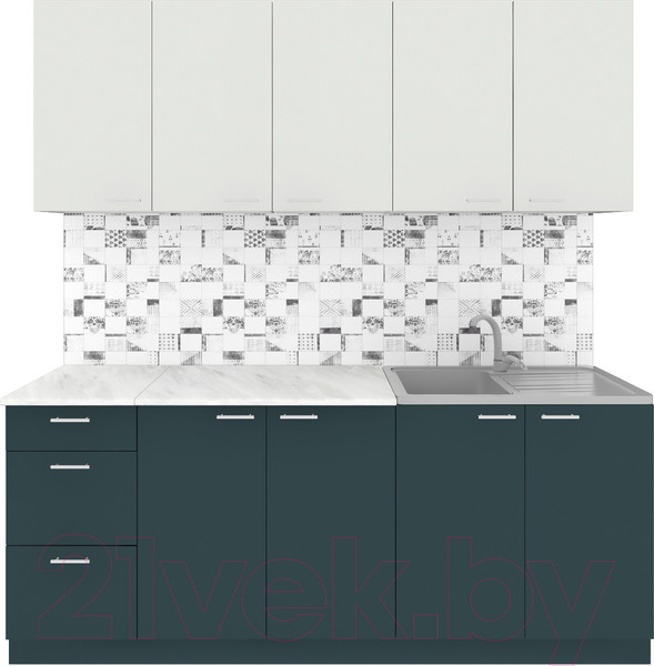 Изображение товара Кухонный гарнитур Агута Альфа 2.0 (бензин/холодный серый/опал светлый)