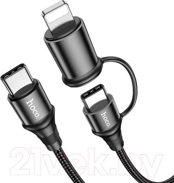 Изображение товара Кабель Hoco X50 2в1 Type-C to Type-C, Type-C to Lightning (1м, черный)