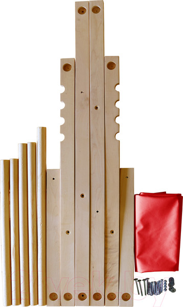 Изображение товара Кресло-шезлонг складное КомфортПром 86х75х90см / 11114056 (красный)